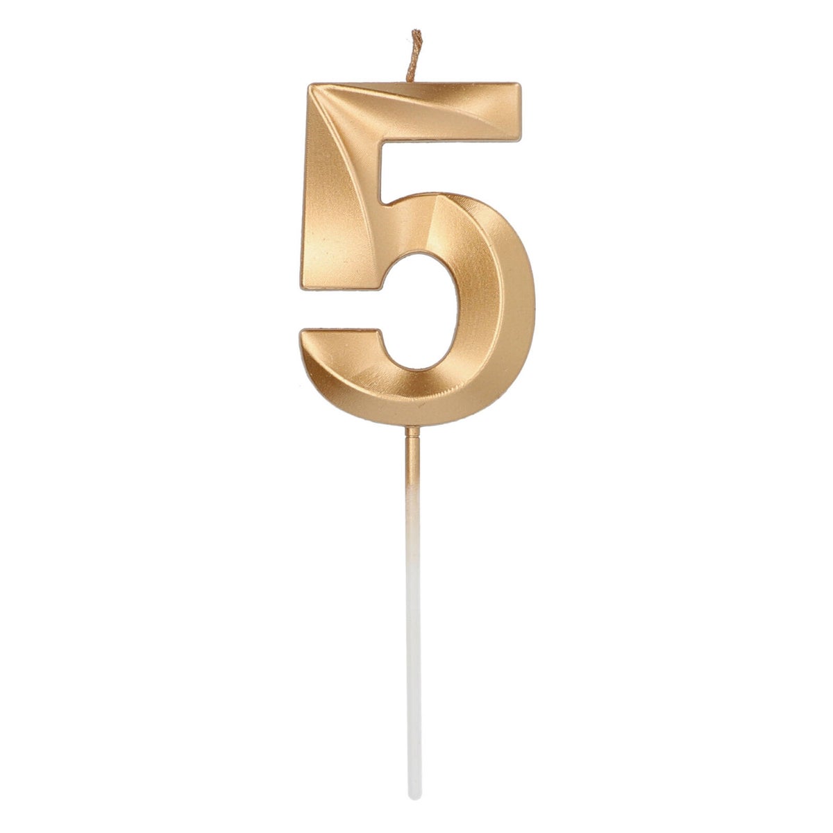 Kaars 5 goud 7 cm Kaars 5 goud 7 cm