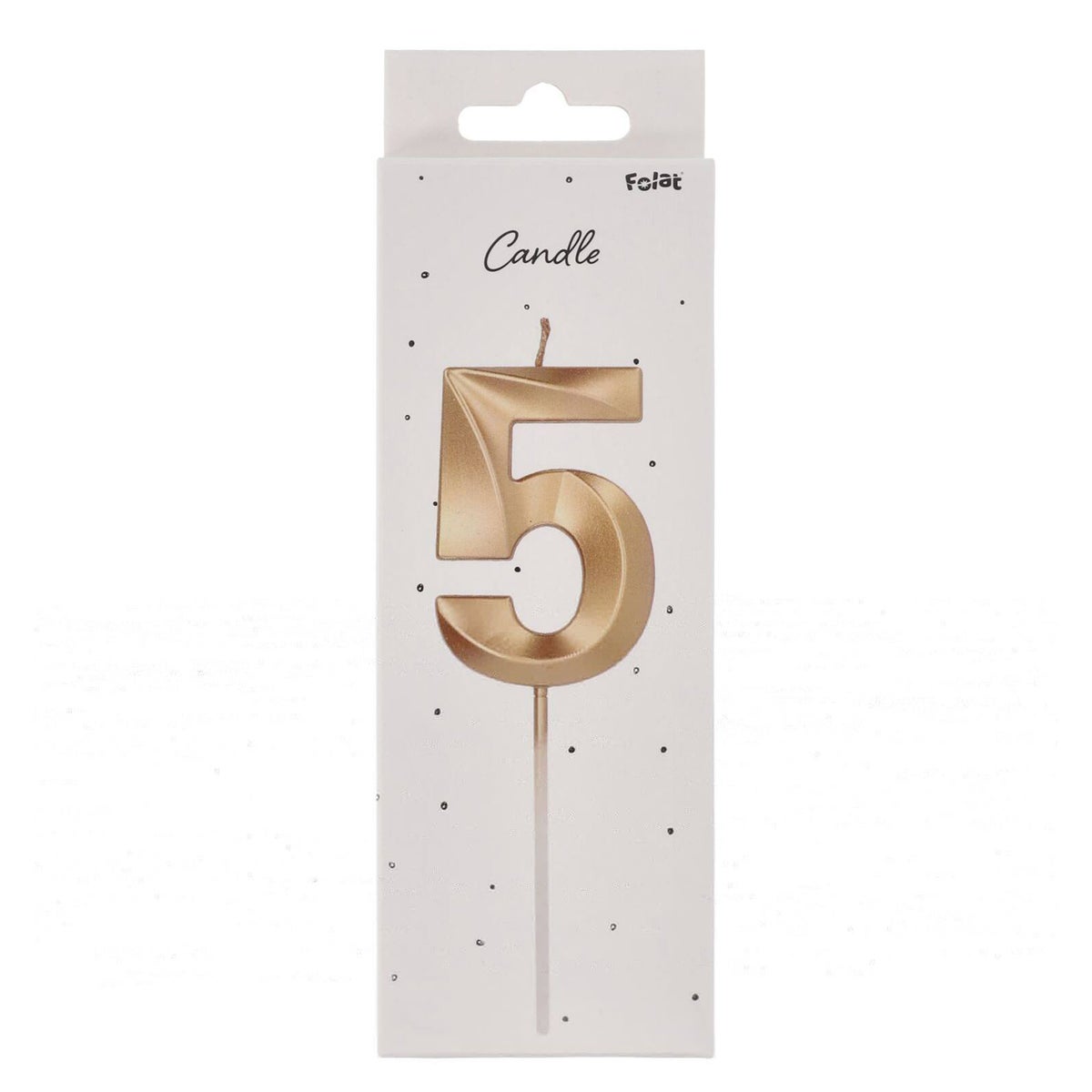 Kaars 5 goud 7 cm Kaars 5 goud 7 cm