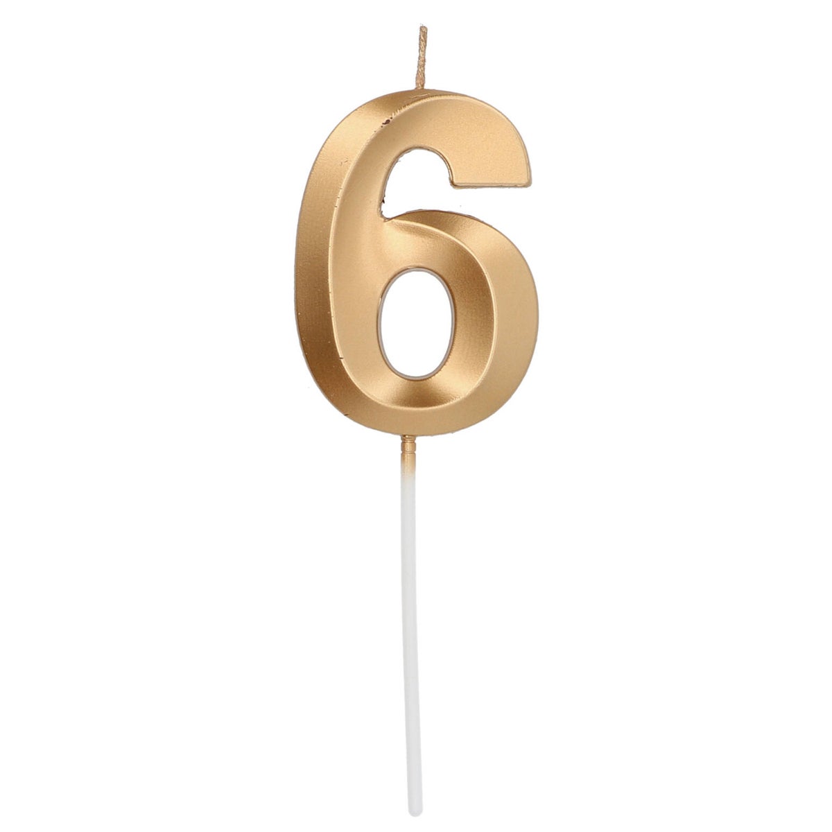 Kaars 6 goud 7 cm Kaars 6 goud 7 cm
