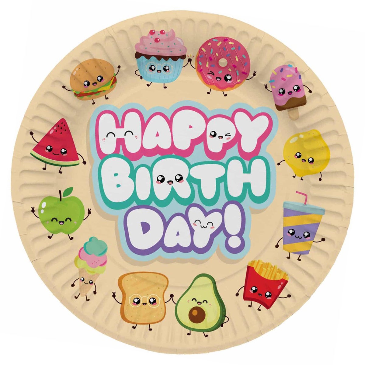 Bord kawaii 23 cm 8 stuks Bord kawaii 23 cm 8 stuks