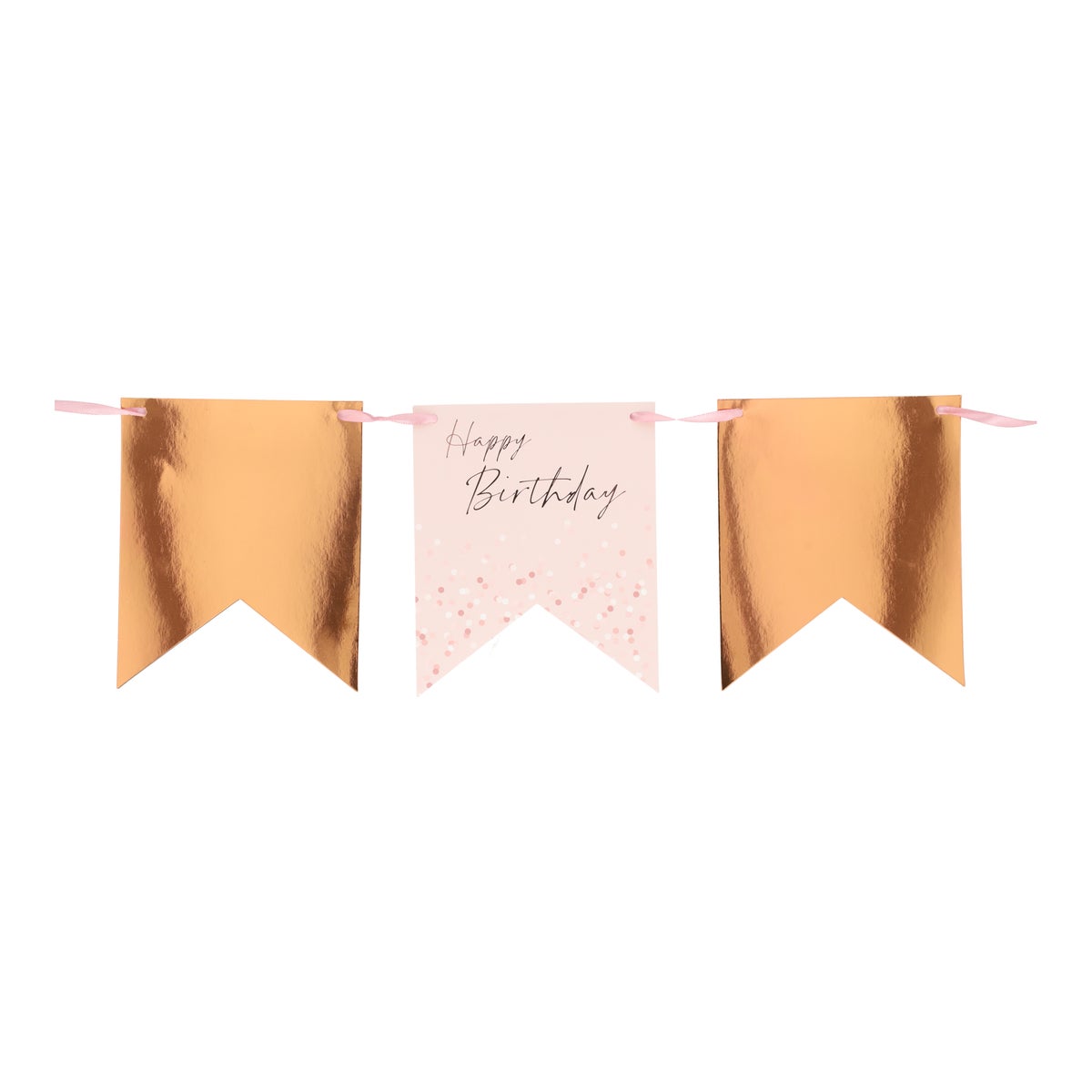 Vlaggenlijn happy b-day rose gold 4 meter Vlaggenlijn happy b-day rose gold 4 meter