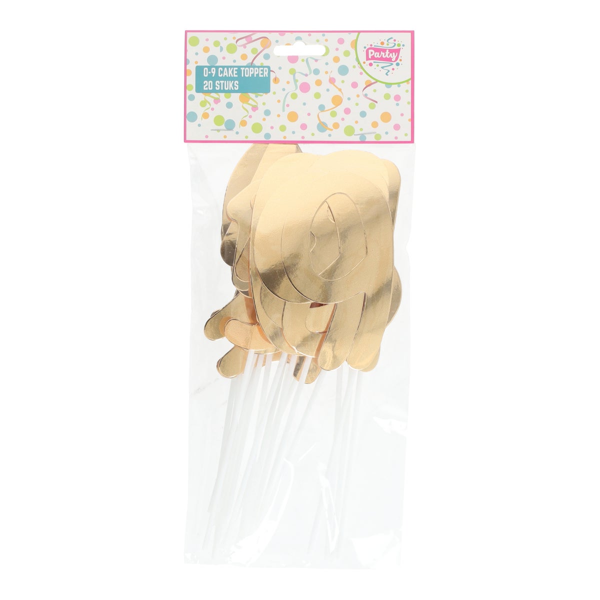 Cake topper cijfer 0-9 20 stuks goud Cake topper cijfer 0-9 20 stuks goud