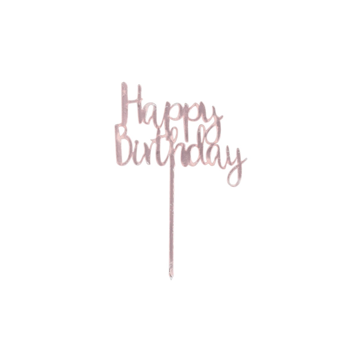 Cupcake topper acryl happy birthday rose 6 stuks Cupcake topper acryl happy birthday rose 6 stuks