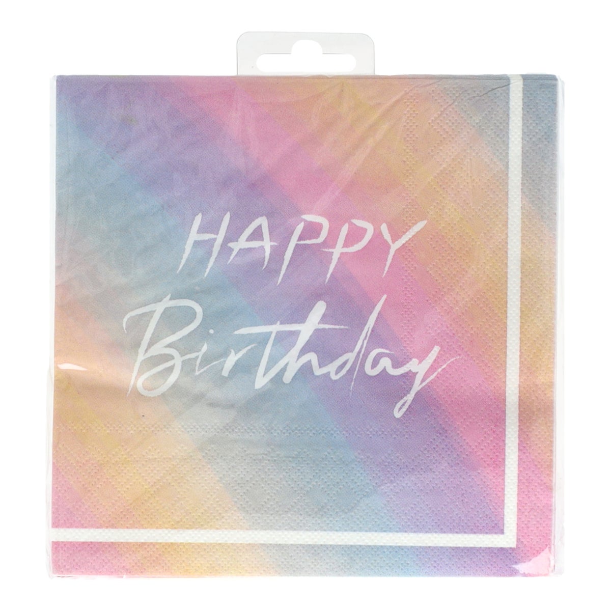 Servet happy birthday rainbow 33cm 10st Servet happy birthday rainbow 33cm 10st