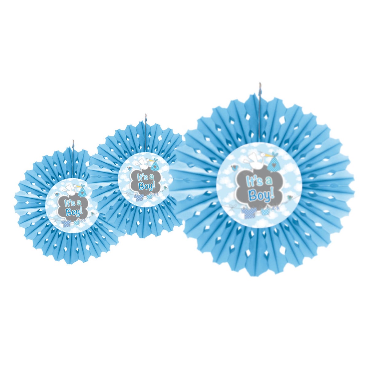Honeycomb waaier 30 cm It's a boy Honeycomb waaier 30 cm It's a boy