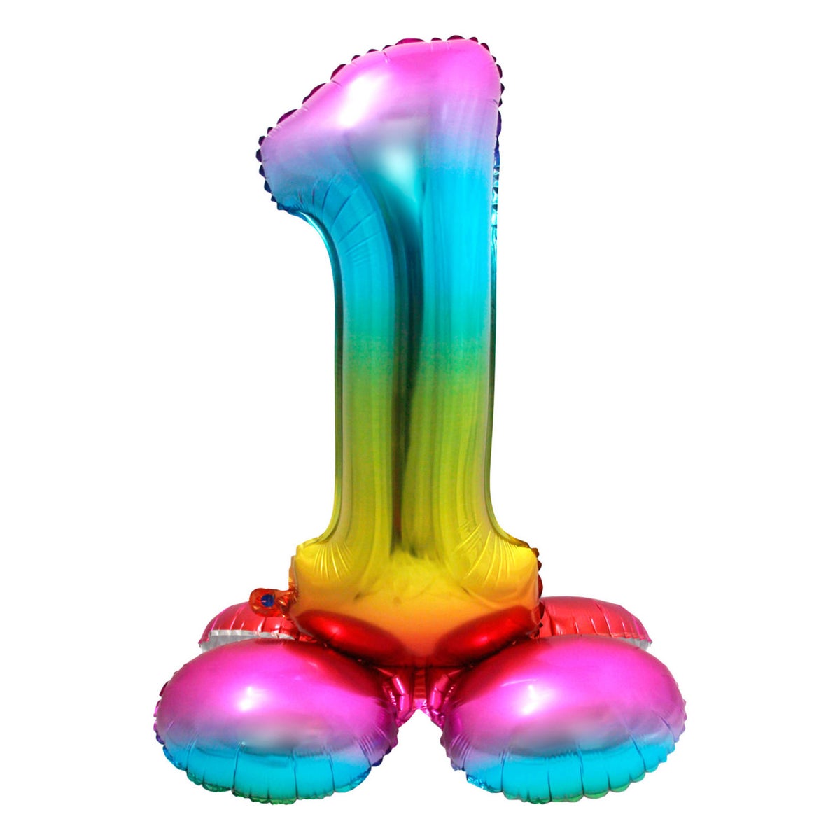 Folieballon 1 staand regenboog 80 cm Folieballon 1 staand regenboog 80 cm