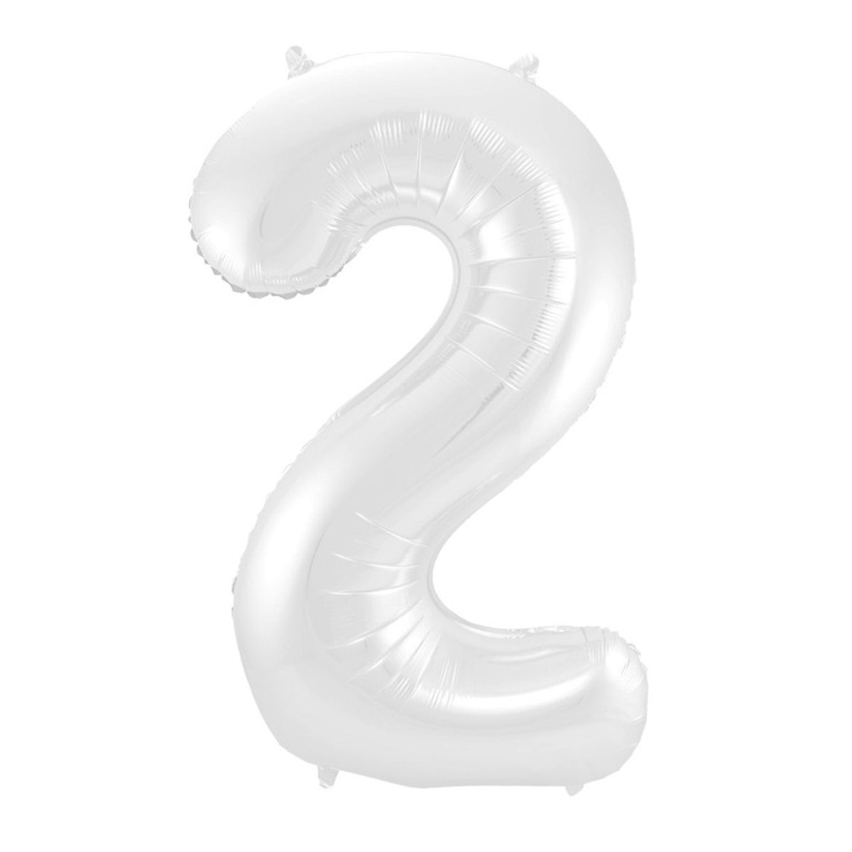 Folieballon 2 mat wit 86 cm Folieballon 2 mat wit 86 cm