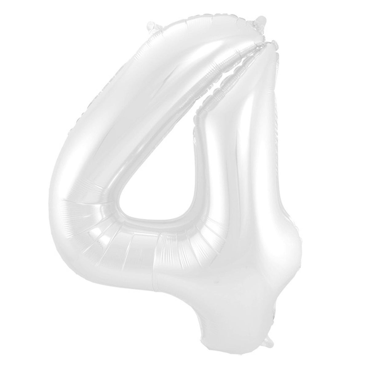 Folieballon 4 mat wit 86 cm Folieballon 4 mat wit 86 cm