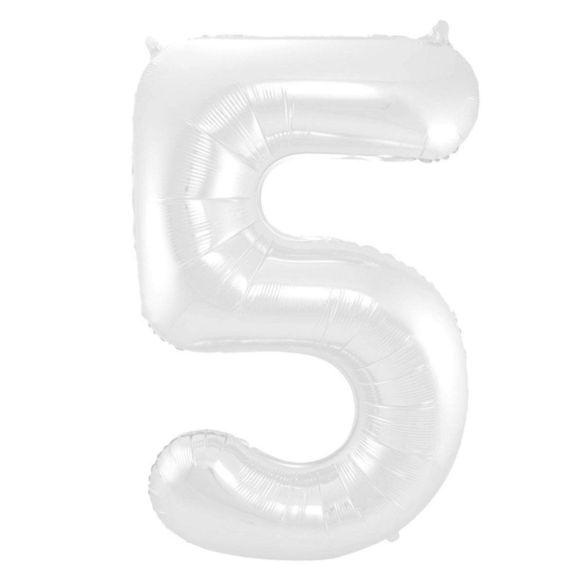 Folieballon 5 mat wit 86 cm Folieballon 5 mat wit 86 cm