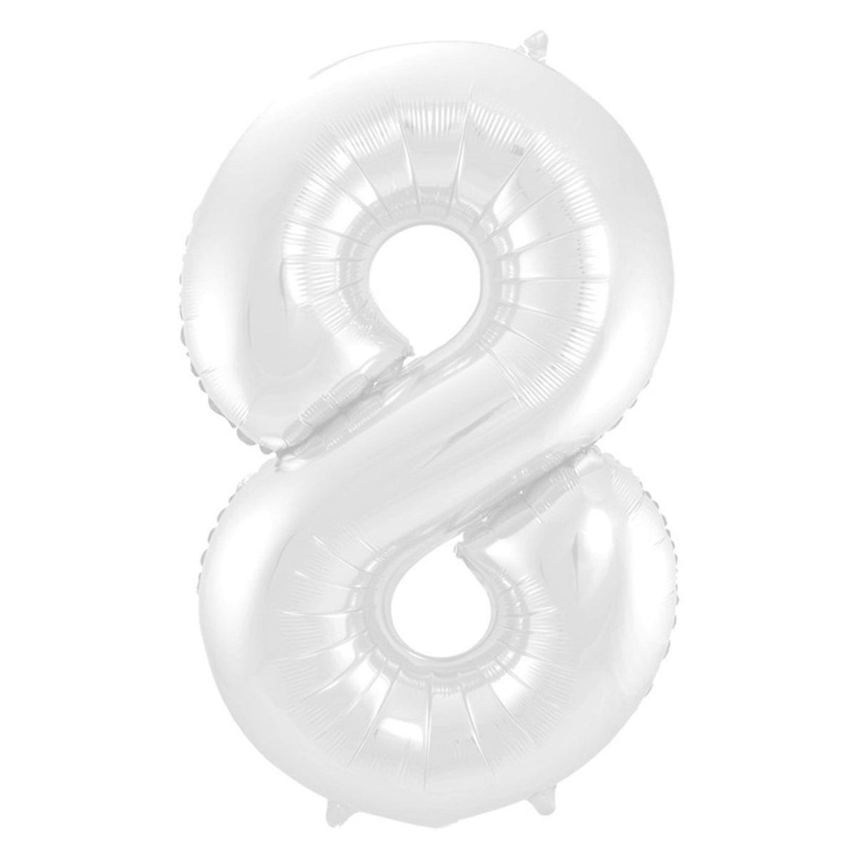 Folieballon 8 mat wit 86 cm Folieballon 8 mat wit 86 cm