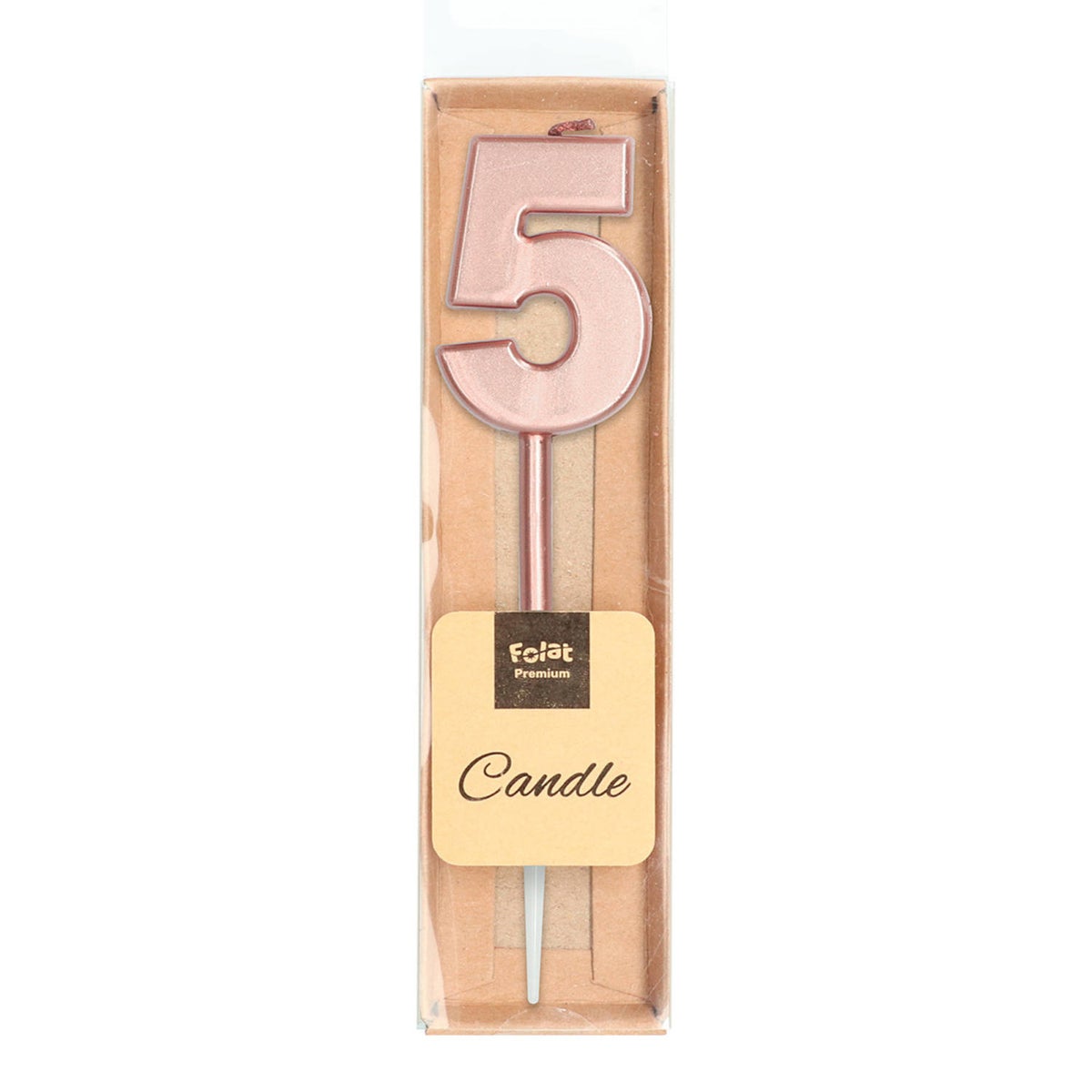 Kaars 5 rosegold 10 cm Kaars 5 rosegold 10 cm