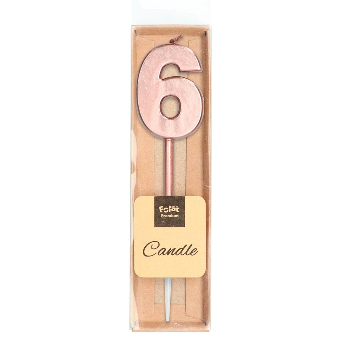 Kaars 6 rosegold 10 cm Kaars 6 rosegold 10 cm