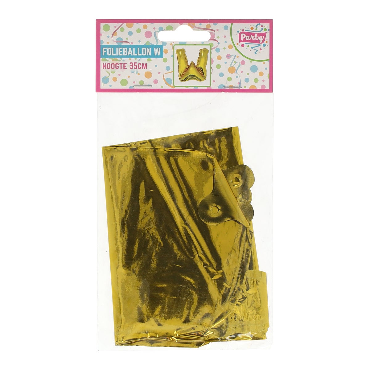 Folieballon 35 cm letter W goud Folieballon 35 cm letter W goud