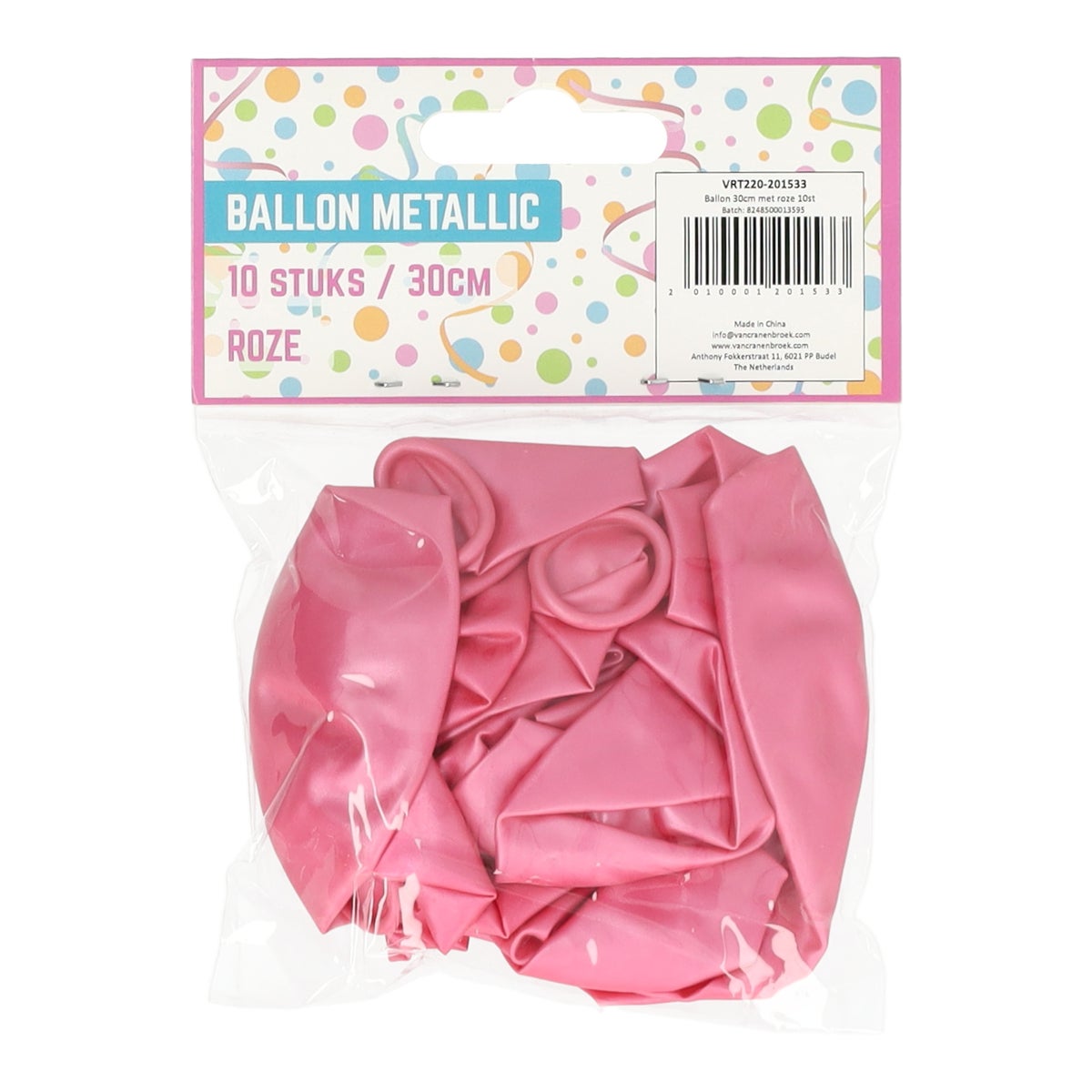 Ballon metallic roze 30 cm 10 stuks Ballon metallic roze 30 cm 10 stuks