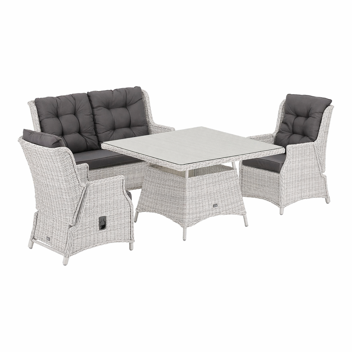 Bank-stoel Loungeset Aprano - White Grey - 4-zits Extra Bank-stoel Loungeset Aprano - White Grey - 4-zits Extra