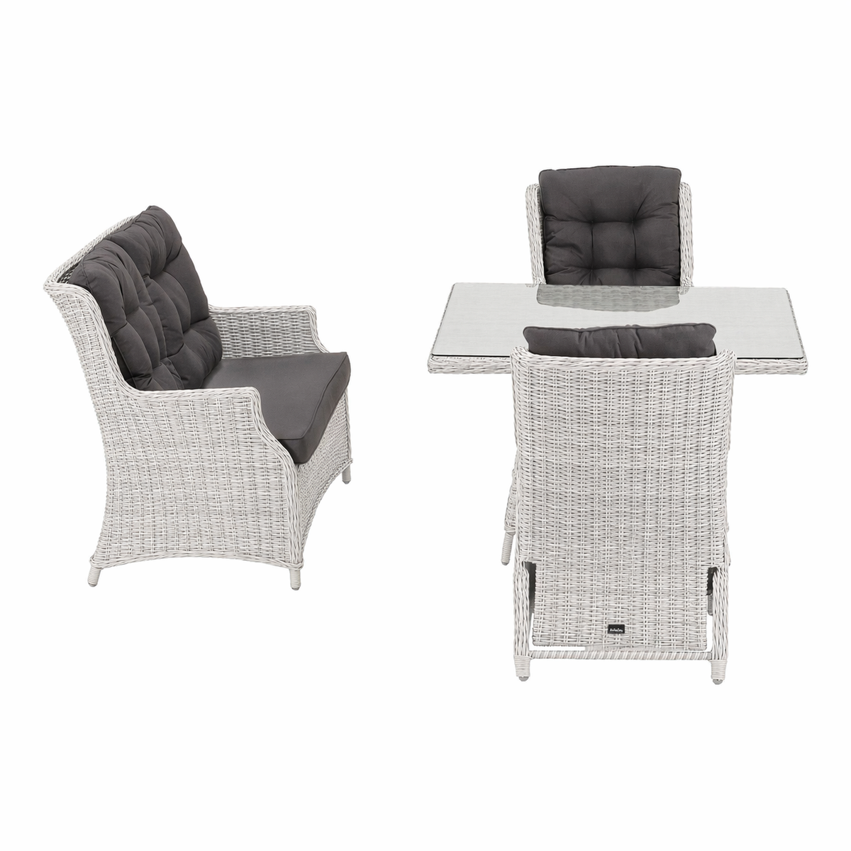 Bank-stoel Loungeset Aprano - White Grey - 4-zits Extra Bank-stoel Loungeset Aprano - White Grey - 4-zits Extra