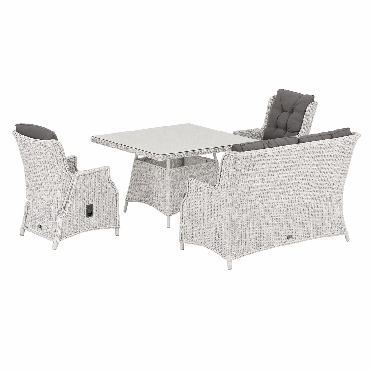 Bank-stoel Loungeset Aprano - White Grey - 4-zits Extra Bank-stoel Loungeset Aprano - White Grey - 4-zits Extra