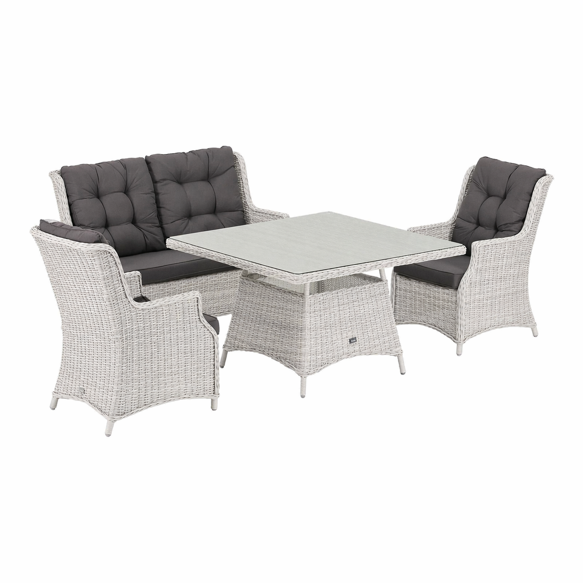 Bank-stoel Loungeset Aprano - White Grey - 4-zits Bank-stoel Loungeset Aprano - White Grey - 4-zits