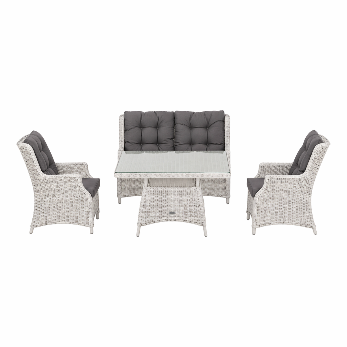 Bank-stoel Loungeset Aprano - White Grey - 4-zits Bank-stoel Loungeset Aprano - White Grey - 4-zits