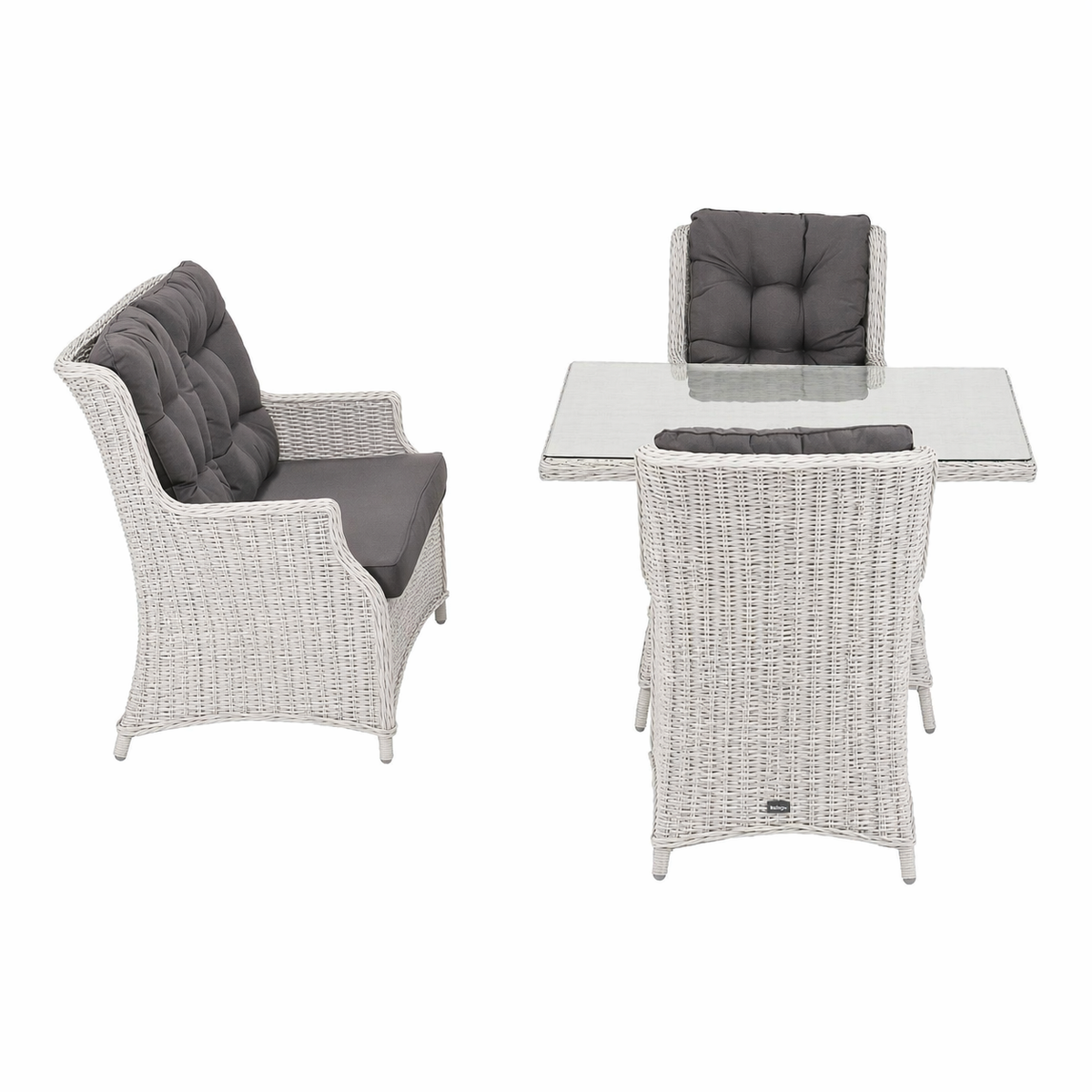 Bank-stoel Loungeset Aprano - White Grey - 4-zits Bank-stoel Loungeset Aprano - White Grey - 4-zits
