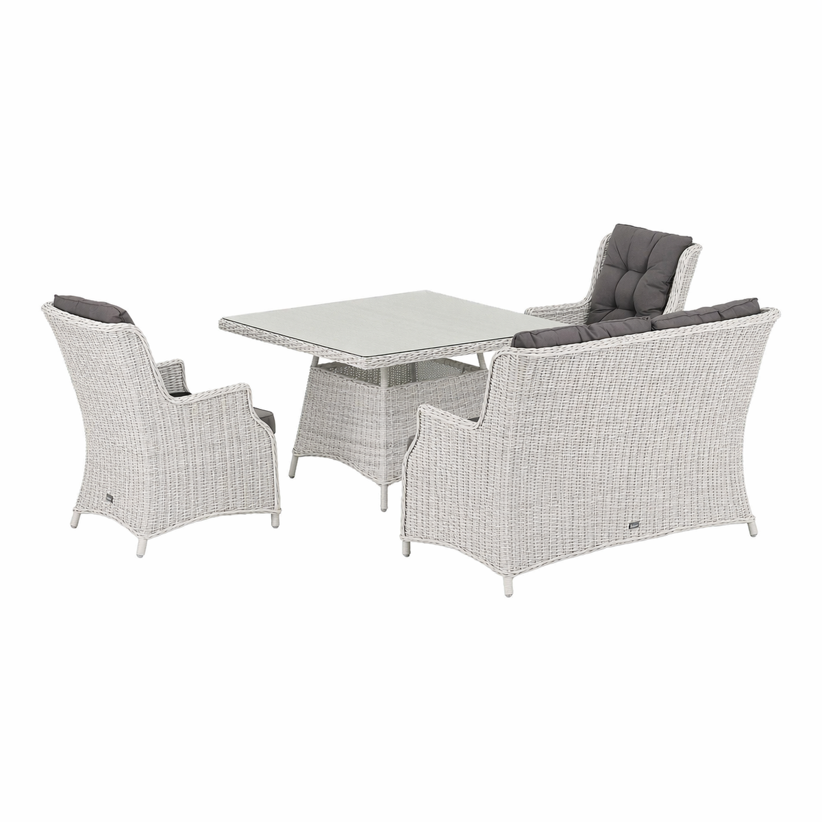 Bank-stoel Loungeset Aprano - White Grey - 4-zits Bank-stoel Loungeset Aprano - White Grey - 4-zits