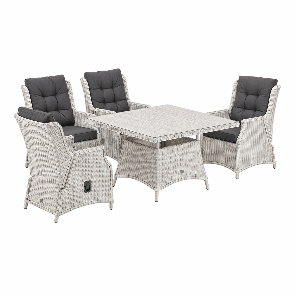 Loungeset Cardito- White Grey - 4-zits Verstelbaar Loungeset Cardito- White Grey - 4-zits Verstelbaar