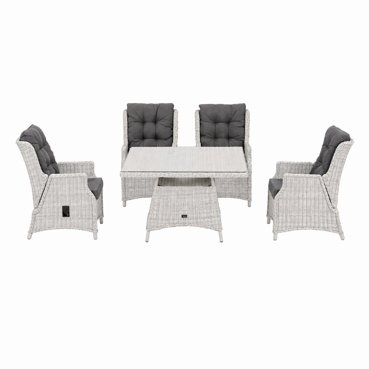 Loungeset Cardito- White Grey - 4-zits Verstelbaar Loungeset Cardito- White Grey - 4-zits Verstelbaar
