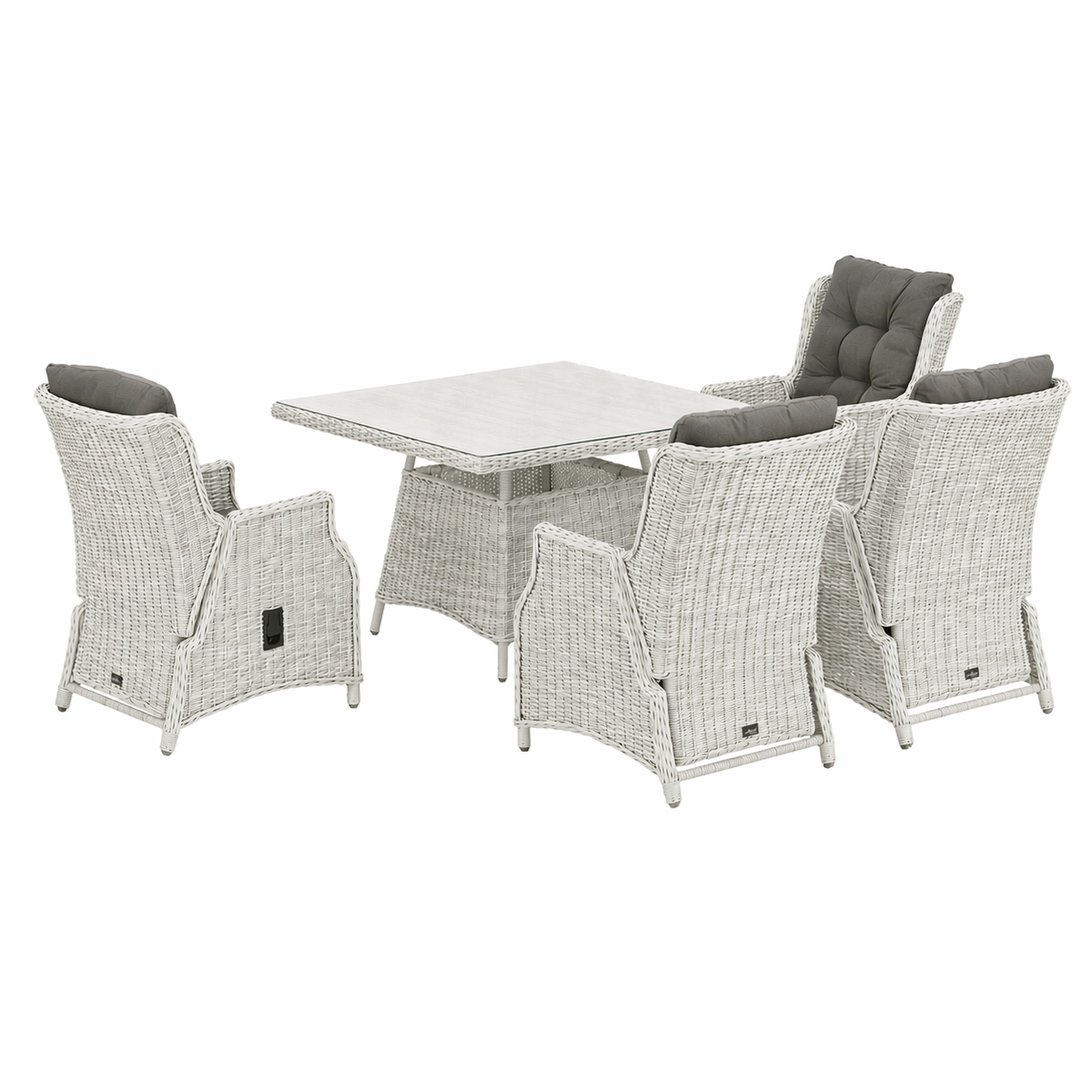 Loungeset Cardito- White Grey - 4-zits Verstelbaar Loungeset Cardito- White Grey - 4-zits Verstelbaar