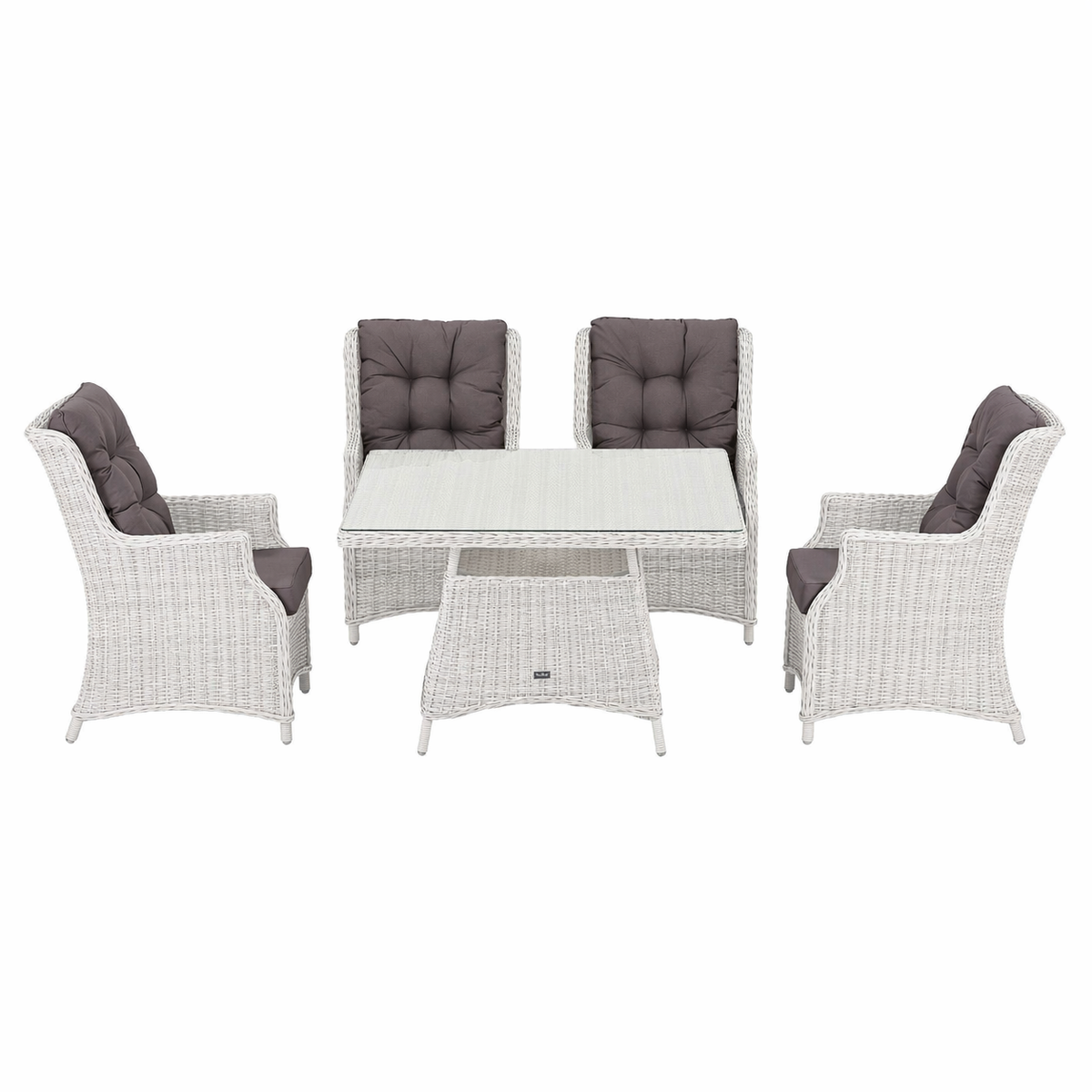 Bank-stoel Loungeset Aprano - White Grey - 4-zits Extra Bank-stoel Loungeset Aprano - White Grey - 4-zits Extra
