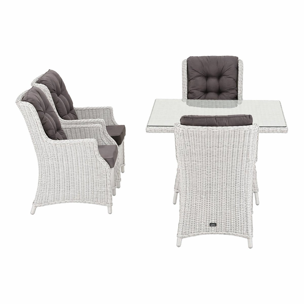 Bank-stoel Loungeset Aprano - White Grey - 4-zits Extra Bank-stoel Loungeset Aprano - White Grey - 4-zits Extra