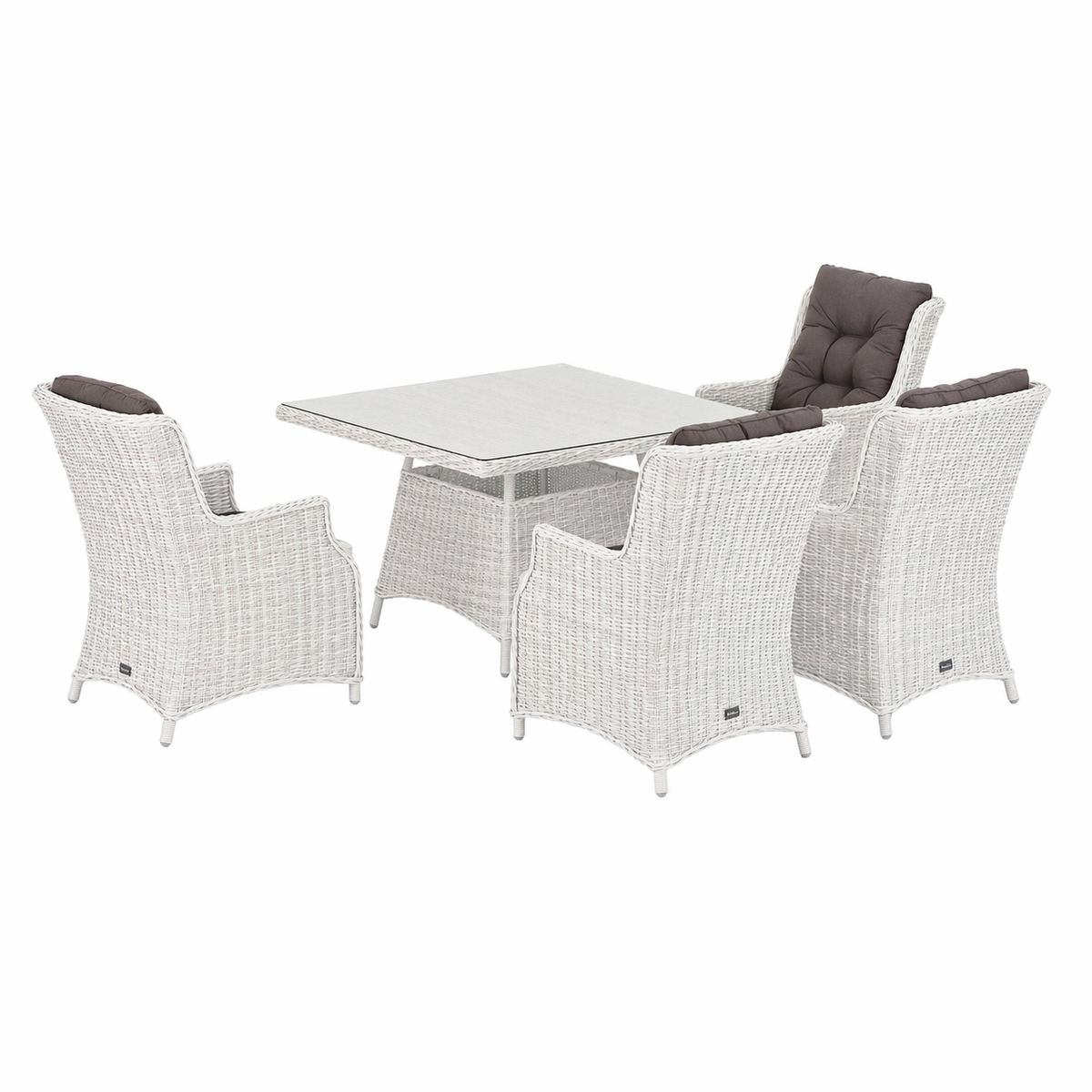 Bank-stoel Loungeset Aprano - White Grey - 4-zits Extra Bank-stoel Loungeset Aprano - White Grey - 4-zits Extra