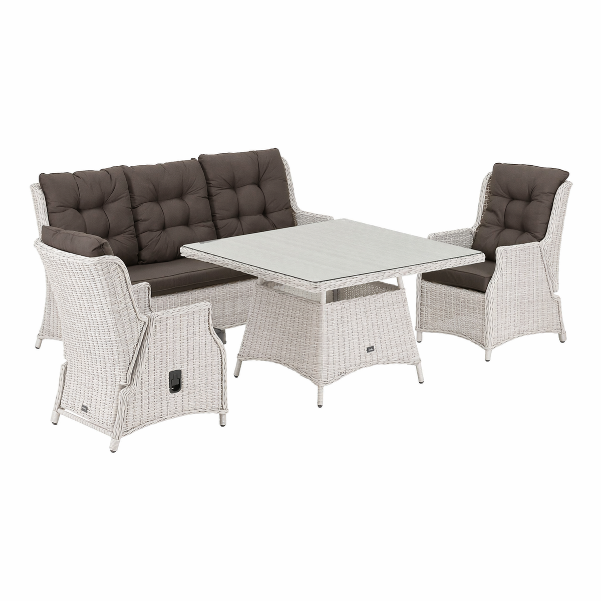 Bank-stoel Loungeset Aprano - White Grey - 5-zits Extra Bank-stoel Loungeset Aprano - White Grey - 5-zits Extra