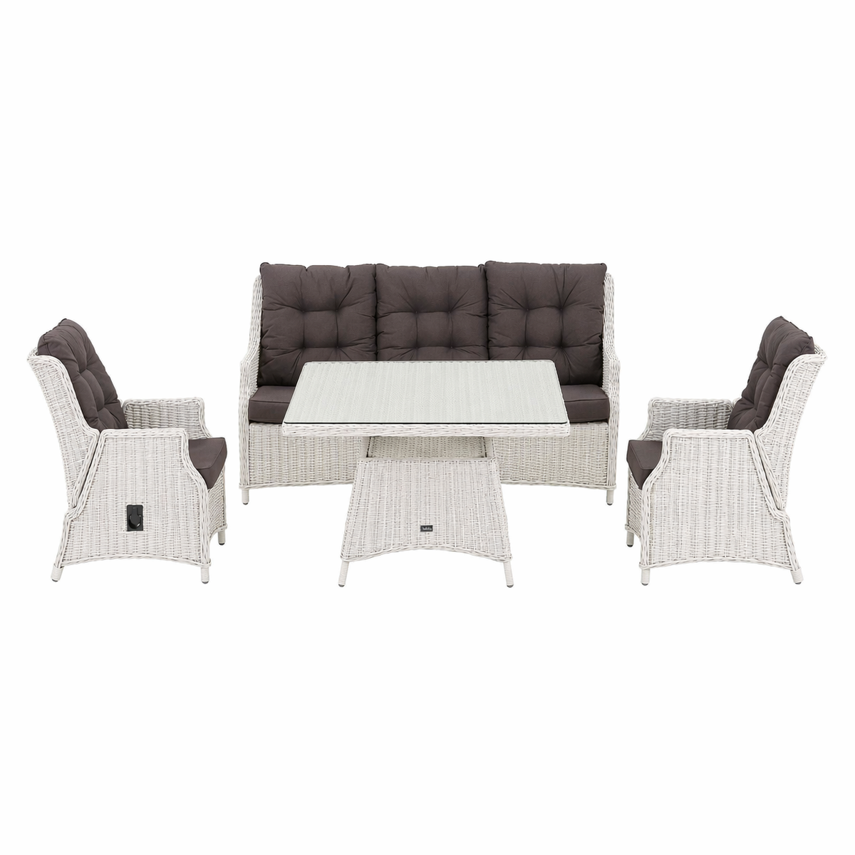 Bank-stoel Loungeset Aprano - White Grey - 5-zits Extra Bank-stoel Loungeset Aprano - White Grey - 5-zits Extra