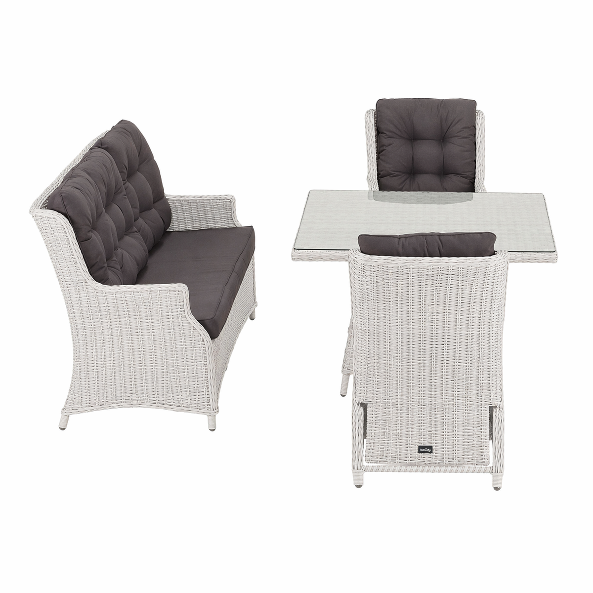 Bank-stoel Loungeset Aprano - White Grey - 5-zits Extra Bank-stoel Loungeset Aprano - White Grey - 5-zits Extra
