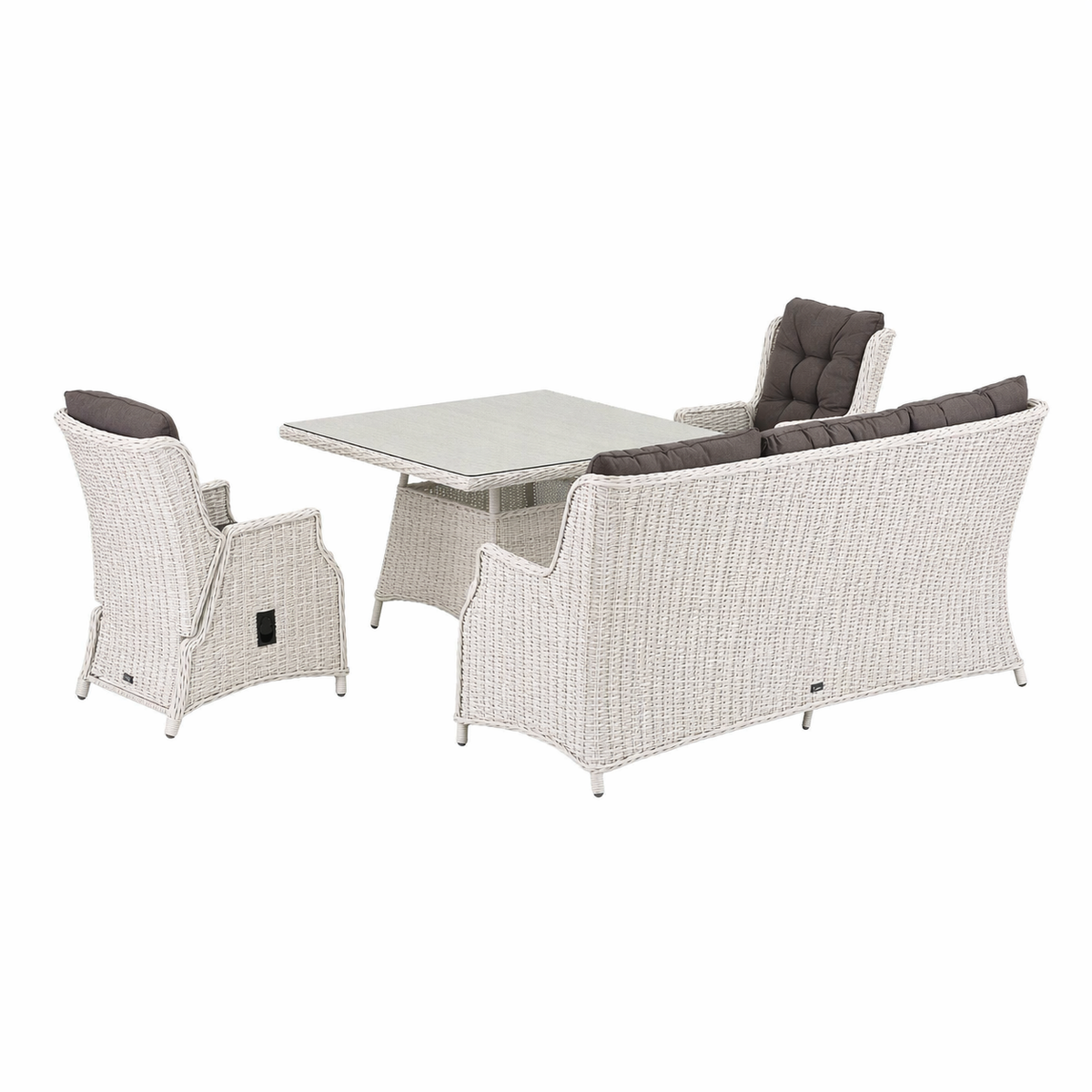 Bank-stoel Loungeset Aprano - White Grey - 5-zits Extra Bank-stoel Loungeset Aprano - White Grey - 5-zits Extra