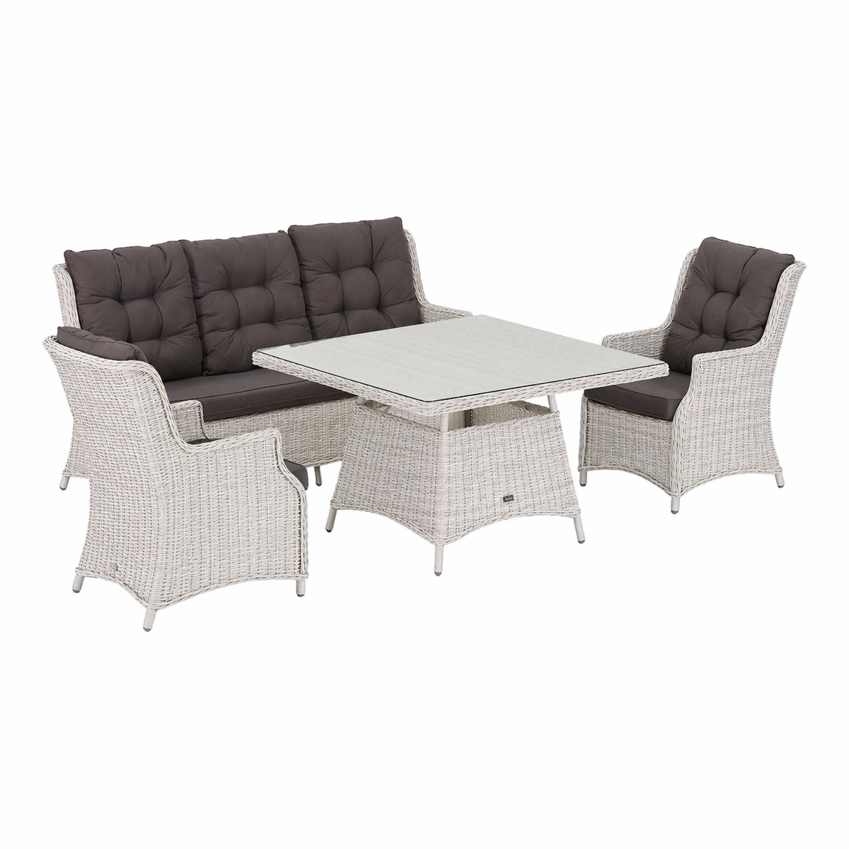 Bank-stoel Loungeset Aprano - White Grey - 5-zits Bank-stoel Loungeset Aprano - White Grey - 5-zits