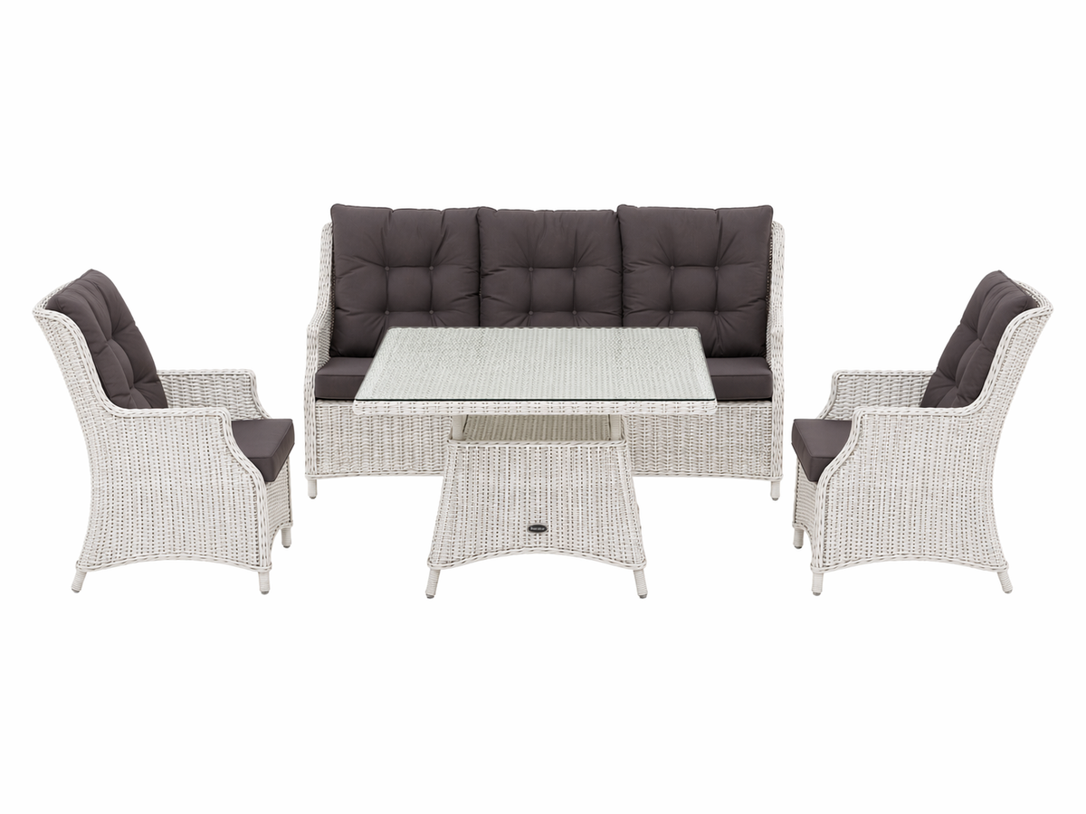 Bank-stoel Loungeset Aprano - White Grey - 5-zits Bank-stoel Loungeset Aprano - White Grey - 5-zits