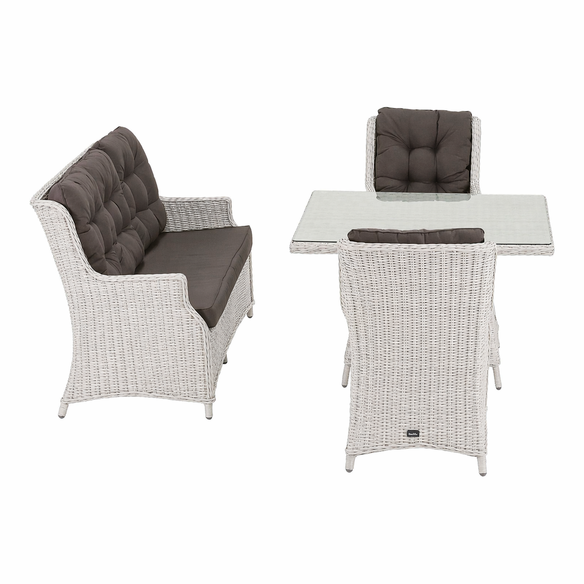 Bank-stoel Loungeset Aprano - White Grey - 5-zits Bank-stoel Loungeset Aprano - White Grey - 5-zits
