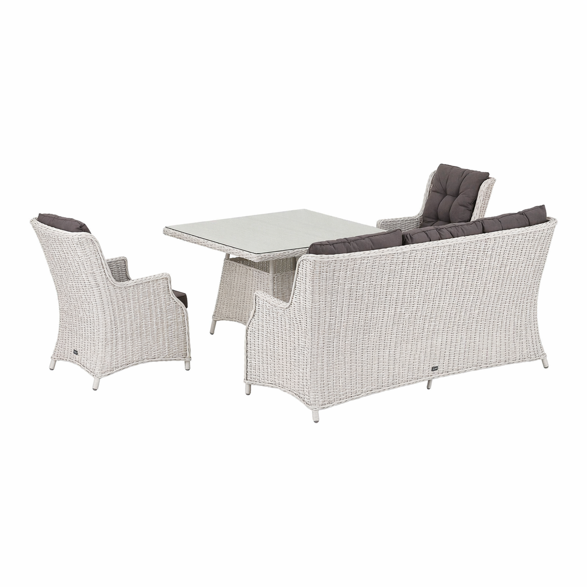 Bank-stoel Loungeset Aprano - White Grey - 5-zits Bank-stoel Loungeset Aprano - White Grey - 5-zits