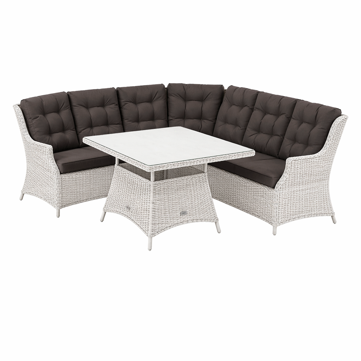 Loungeset Aprano - White Grey - 5-zits Loungeset Aprano - White Grey - 5-zits