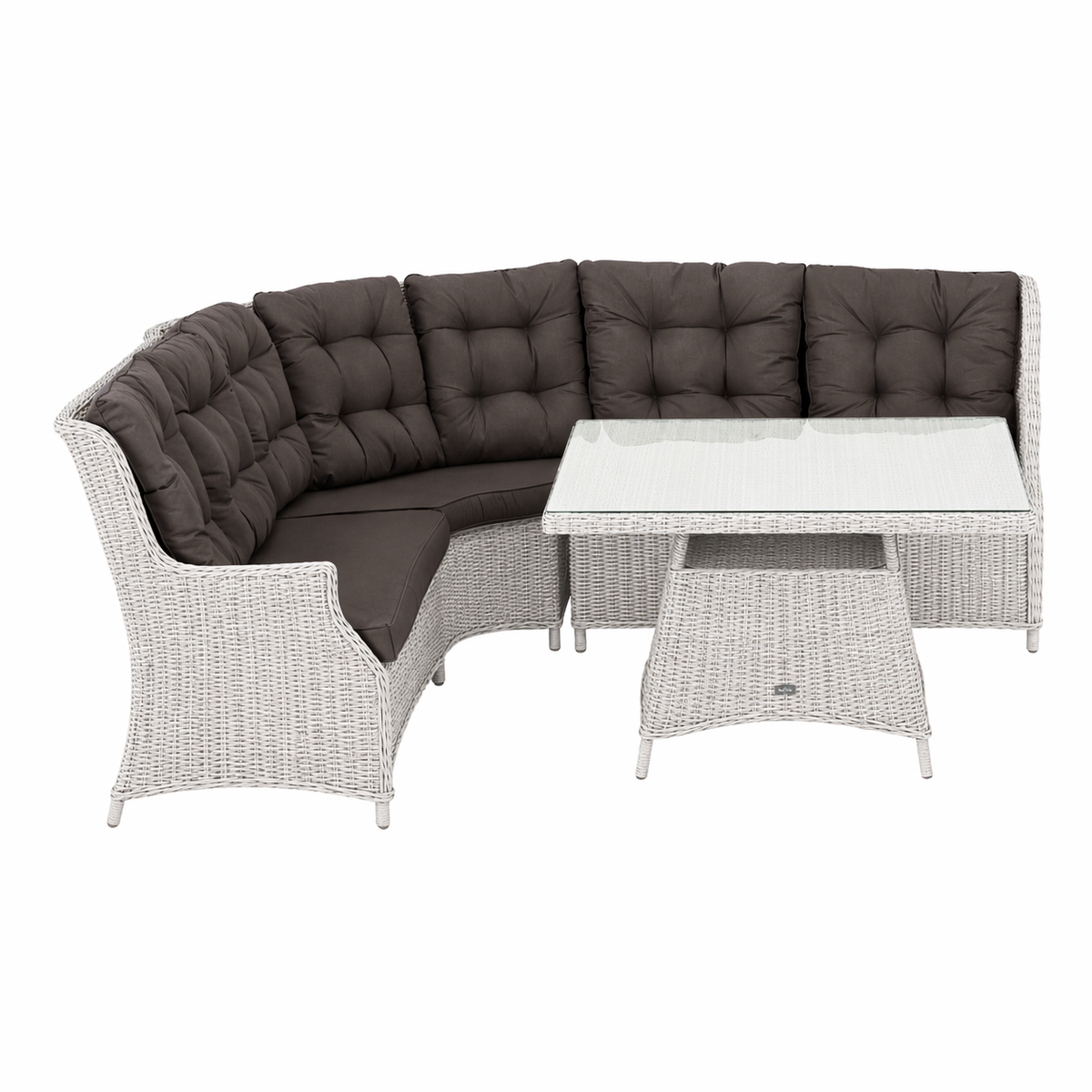 Loungeset Aprano - White Grey - 5-zits Loungeset Aprano - White Grey - 5-zits