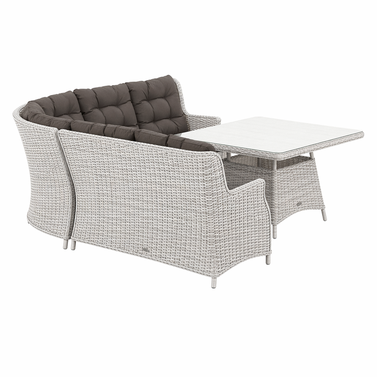 Loungeset Aprano - White Grey - 5-zits Loungeset Aprano - White Grey - 5-zits