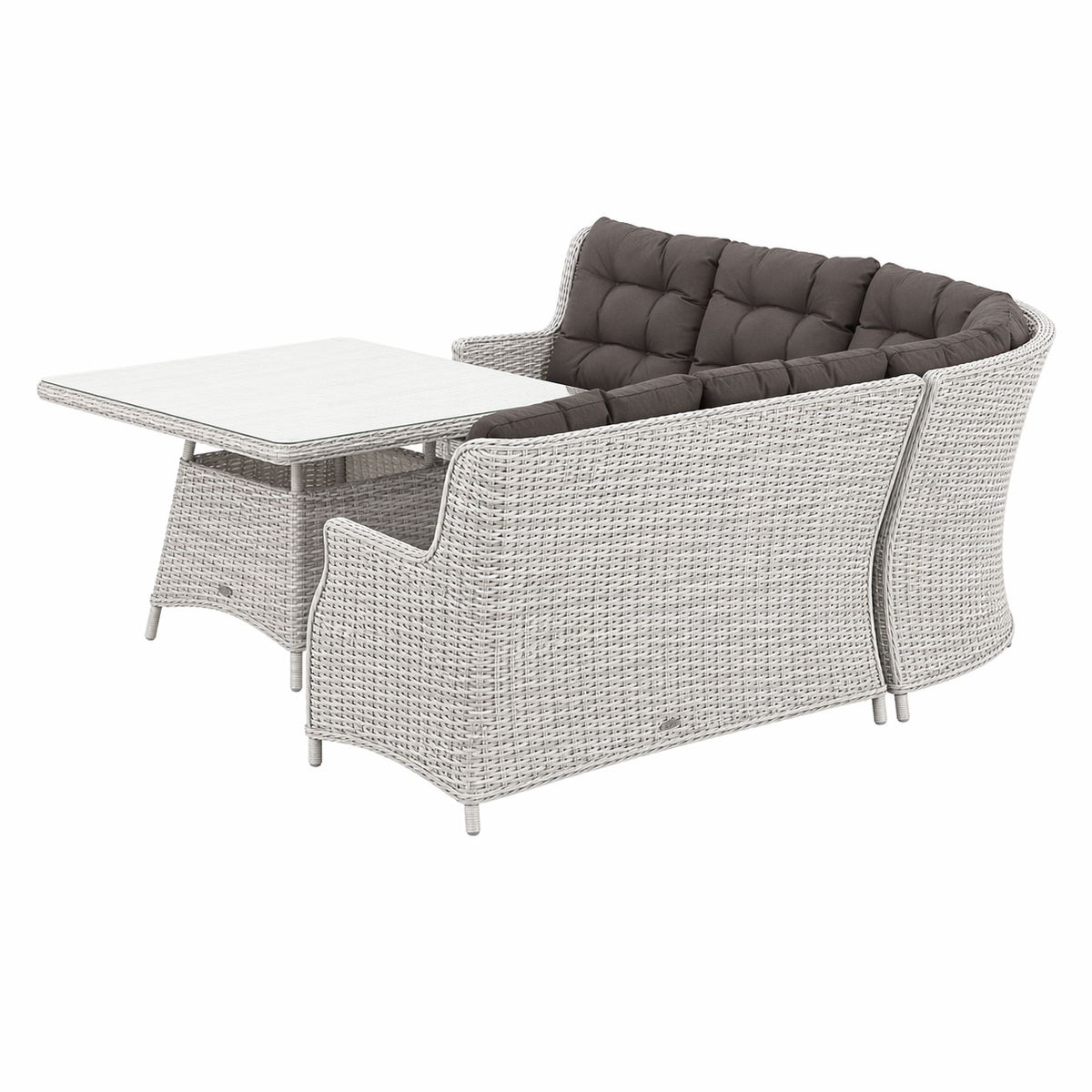 Loungeset Aprano - White Grey - 5-zits Loungeset Aprano - White Grey - 5-zits