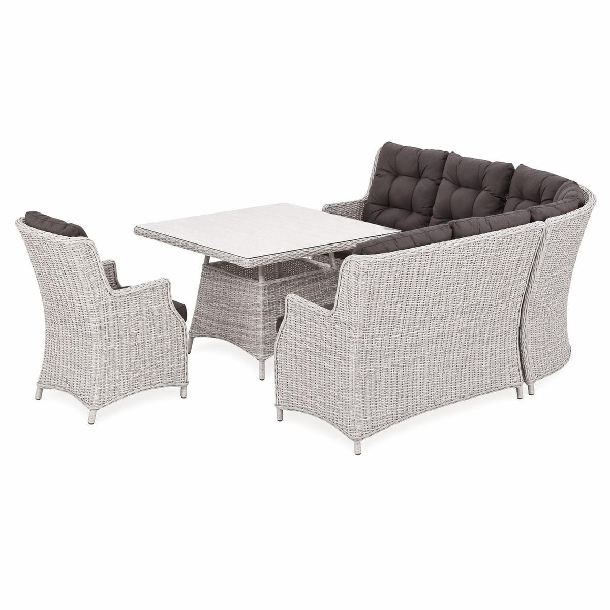 Loungeset Aprano - White Grey - 6-zits Loungeset Aprano - White Grey - 6-zits