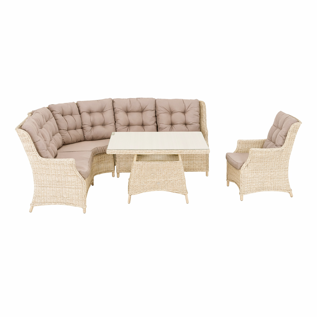 Loungeset Aprano - White Orchid - 6-zits Extra Loungeset Aprano - White Orchid - 6-zits Extra