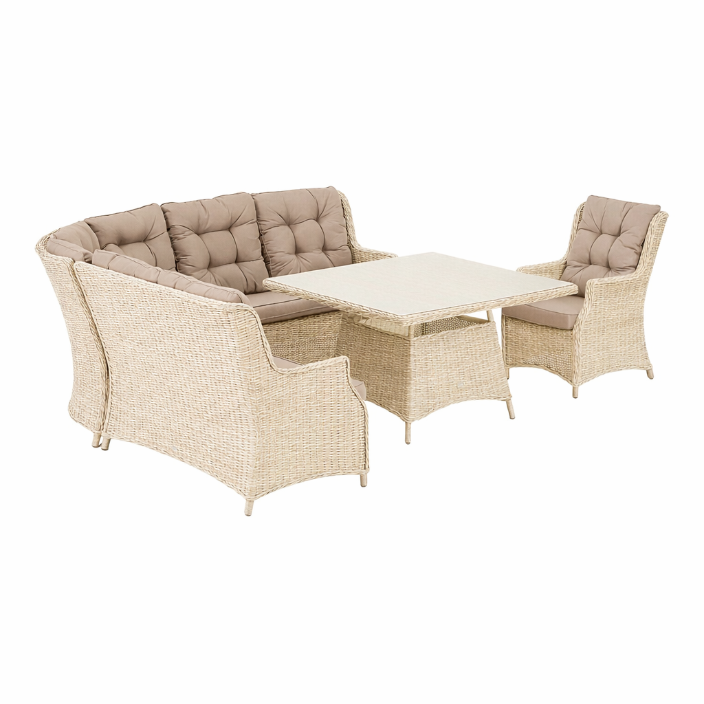 Loungeset Aprano - White Orchid - 6-zits Extra Loungeset Aprano - White Orchid - 6-zits Extra