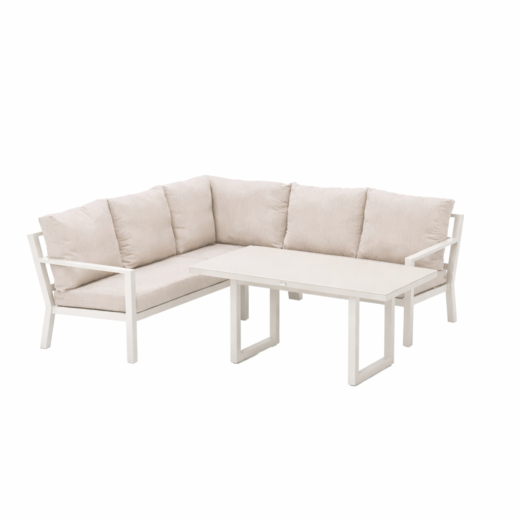 Dining Loungeset Brozzi - Creme - 5-zits Extra Dining Loungeset Brozzi - Creme - 5-zits Extra