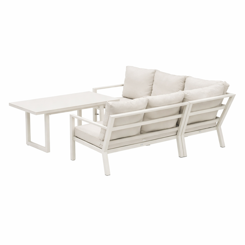 Dining Loungeset Brozzi - Creme - 5-Sitzer Extra Dining Loungeset Brozzi - Creme - 5-Sitzer Extra