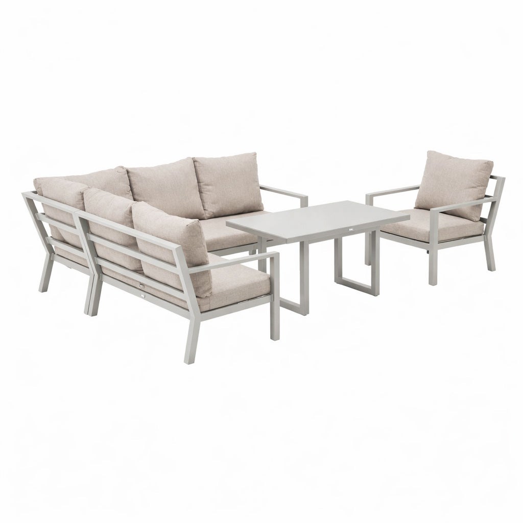 Loungeset Brozzi - Milky Grey - 6-zits Extra Loungeset Brozzi - Milky Grey - 6-zits Extra