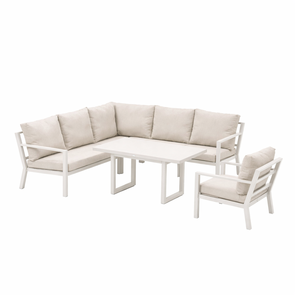 Dining Loungeset Brozzi - Creme - 6-zits Dining Loungeset Brozzi - Creme - 6-zits